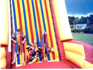 Coolest party game ever Velcro fly wall and Gladiator Duel Inflatable  Jumping Castle 